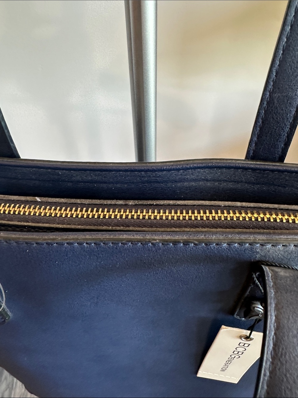BCBGeneration Navy Tote with Gold Accent - Picture 10 of 13